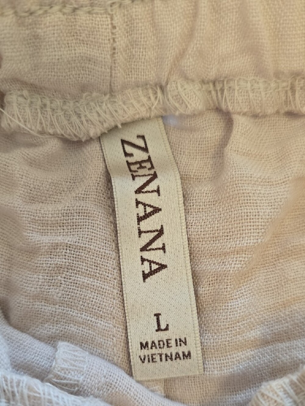 NWOT Cream Wide-Leg Drawstring Pants- L - Picture 3 of 6